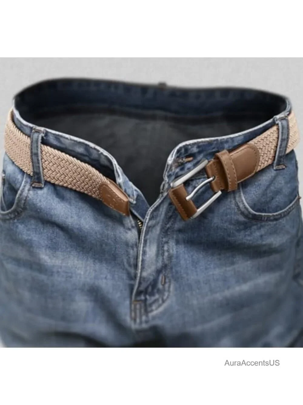 Men's Woven Braided Stretch Golf Belt 1 3/8